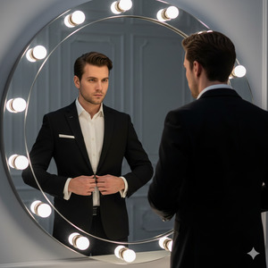 Adjusting Collar Confidence Check Pose