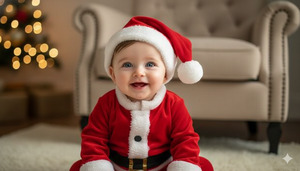 Adorable Christmas Baby Portrait