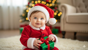 Baby Holding a Small Gift