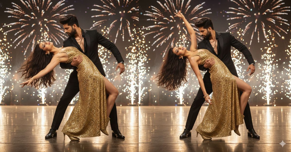 Bollywood Dance Couple With Fireworks