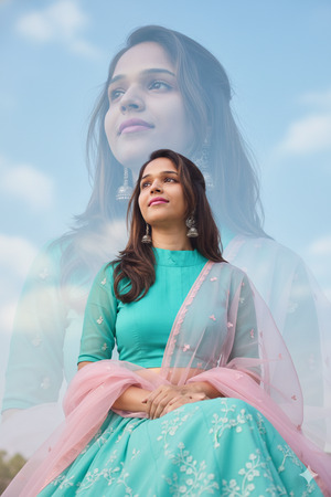 Both Hands Folded Straight Upward Gaze 1