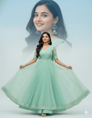 Both Hands Holding Dress Forward Stance