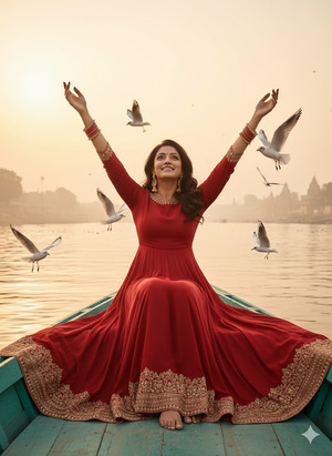 Both Hands Raised Toward Sky