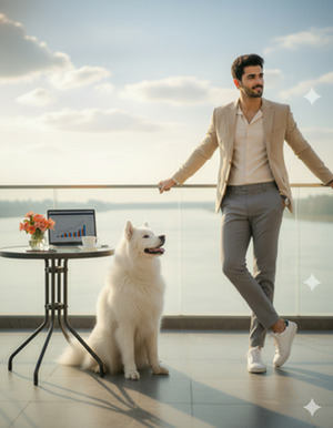 Casual Lean Back Chair Pose Luxury Lifestyle Look