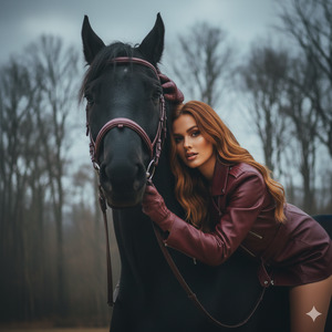 Cheek on Horse Neck Hands on Mane