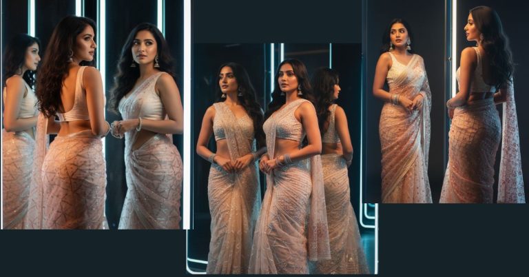 Cinematic Mirror Disco Saree Look