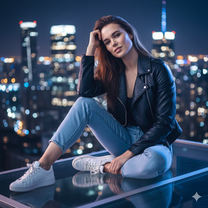 Confident Lean Hand on Head