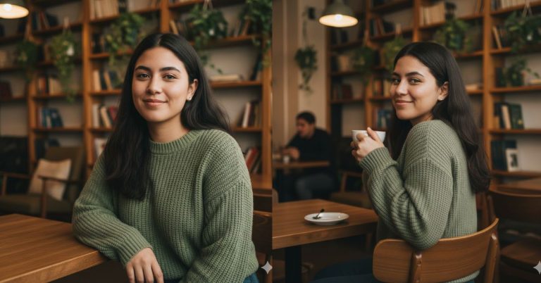 Cozy Café Gen Z Portrait