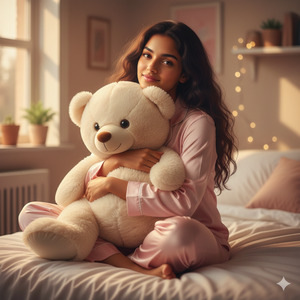 Cozy Pastel Pajama Portrait