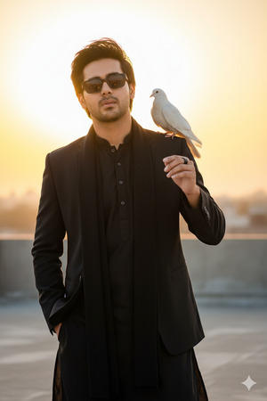 Dove on Shoulder Confident Editorial Look