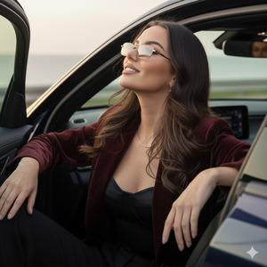 Elbow on Door Chin Slightly Lifted