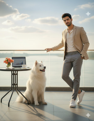 Elbow on Knee Thoughtful Pose Motivational Stylish