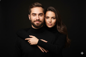Elegant Couple Studio Portrait