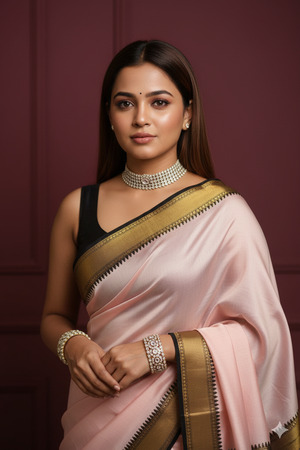 Elegant Saree Portrait Trending Indian Fashion Look