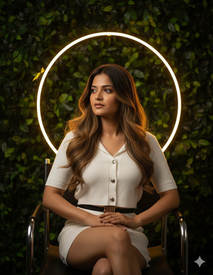 Elegant Side Look Hands on Lap