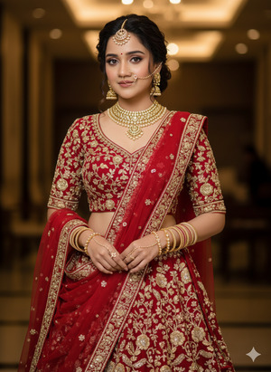 Elegant Standing Bridal Pose Front Look