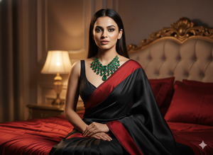 Elegant Straight Sitting Pose Bold Confident