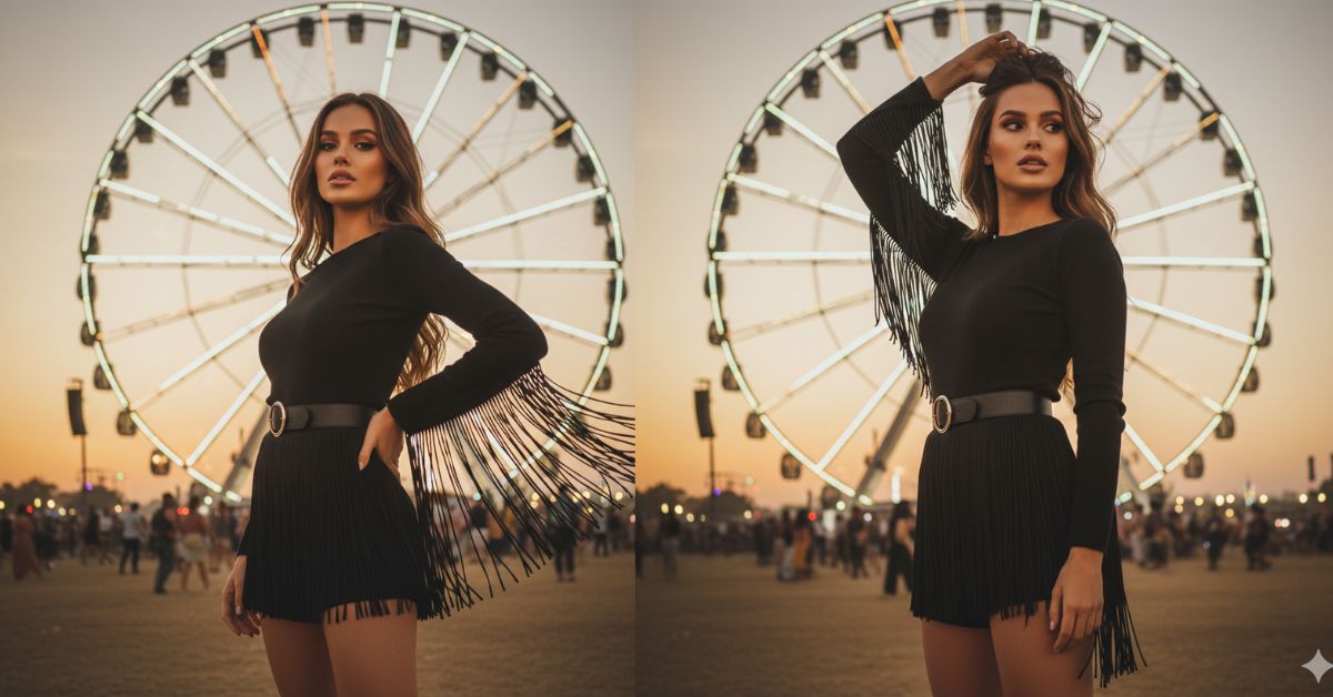 “Ferris Wheel Festival” Warm-Tone Realistic Portrait