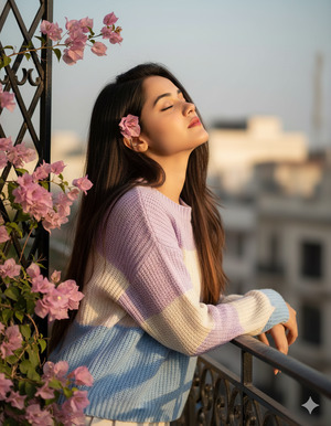 Front Facing Lean with Face Lifted to Sunlight 1 1