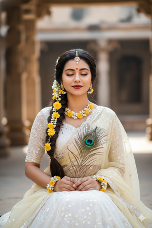 Front Seated with Feather in Lap