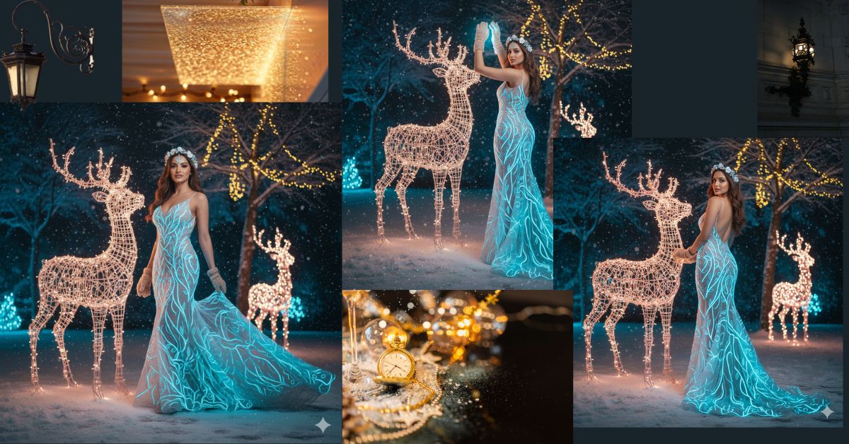 Glowing Neon Blue Winter Quee (Trending Fantasy Portrait)