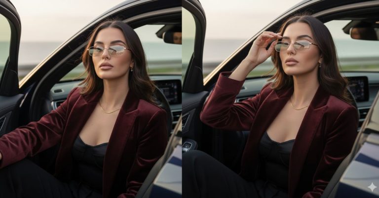 Golden Hour Car Passenger Portrait