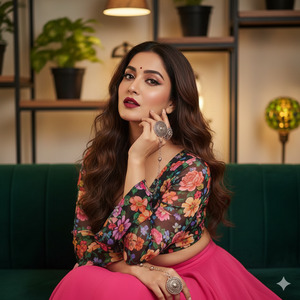 Hand Near Face Playful Glamour