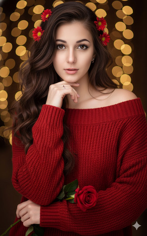 Hand Under Chin Rose Held Lower