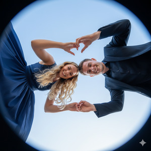 Hand in Hand Above Camera