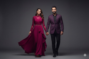 Hand in Hand Walk Turning Toward Camera