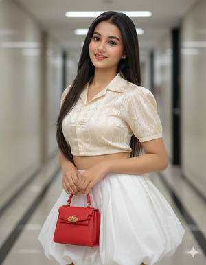 Hand on Bag Cute Doll Pose 3333