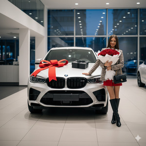 Hand on Hood Bouquet Down