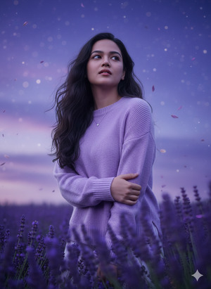 Hands Crossed in Front Serene Gaze