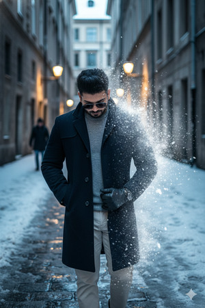 Hands in Coat Pockets Lonely Walk 1