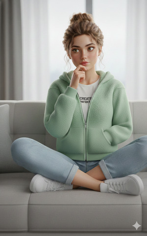 Hands in Hoodie Pockets Casual Cozy Vibe