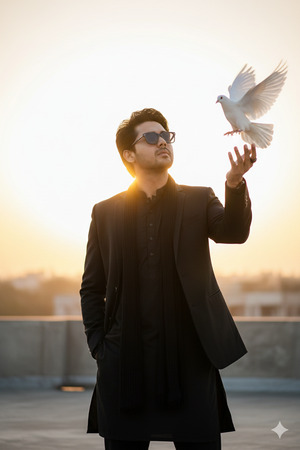 Hands in Pocket Dove Flying Off Dynamic Look