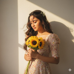 Head Tilted Down Dreamy Romantic