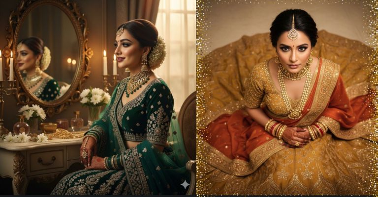 Indian Bridal Bird’s-Eye Portrait