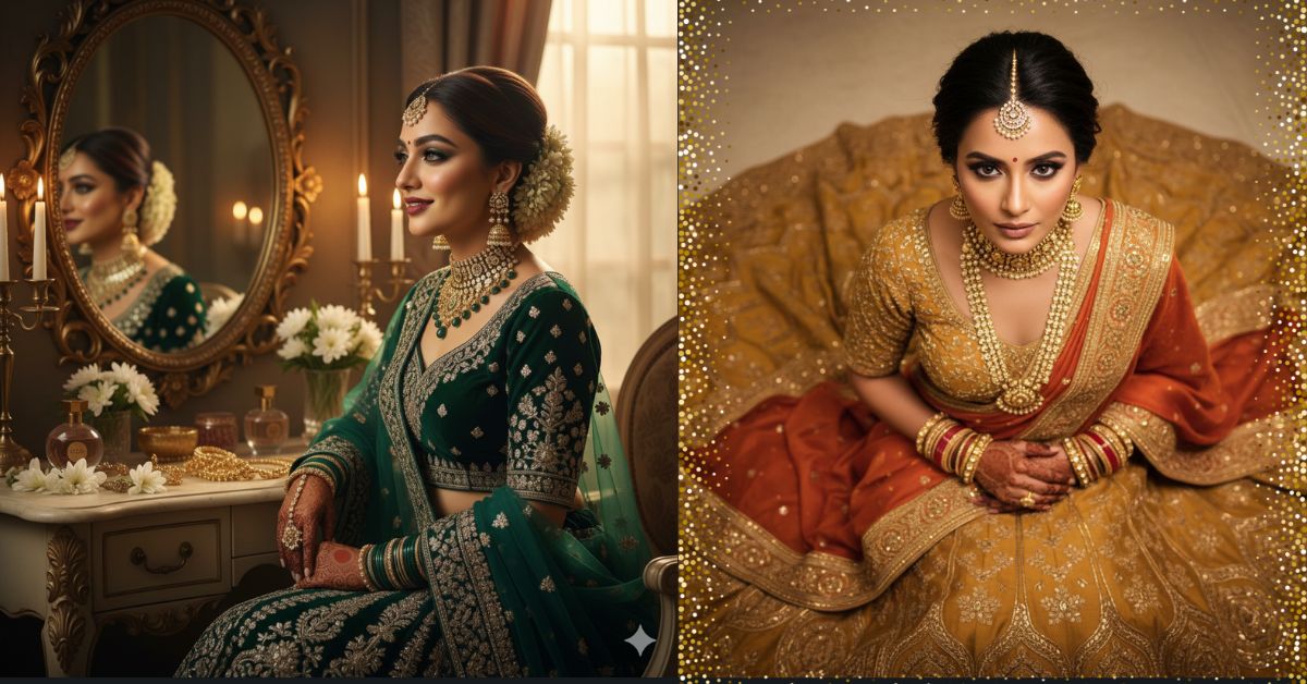 Indian Bridal Bird’s-Eye Portrait