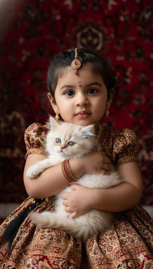 Kitten Cradled in Arms