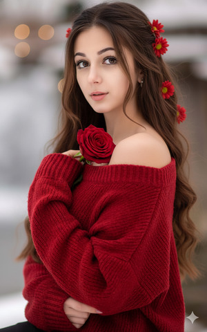 Lean Back Rose Near Shoulder Classic Editorial