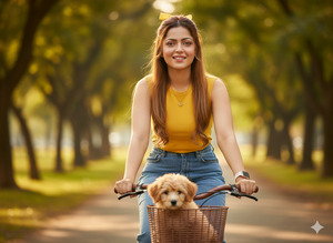 Leaning Forward on Bicycle