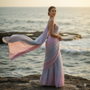 Looking Back Over Shoulder Near Rocks