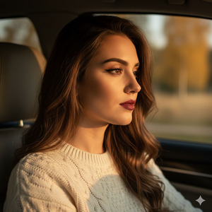 Looking Out Car Window Side Profile Slightly Visible