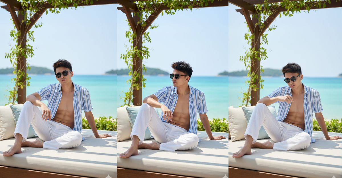 Luxury Resort Daybed Sea Pose