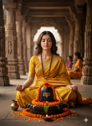 Meditative Pose with Closed Eyes