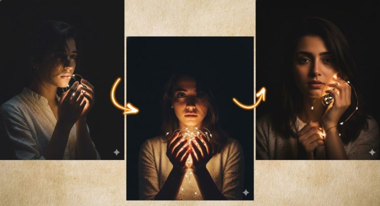 Moody Fairy Light Portrait