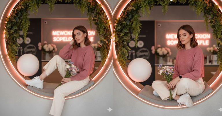 Neon Cafe Nook Lifestyle Portrait