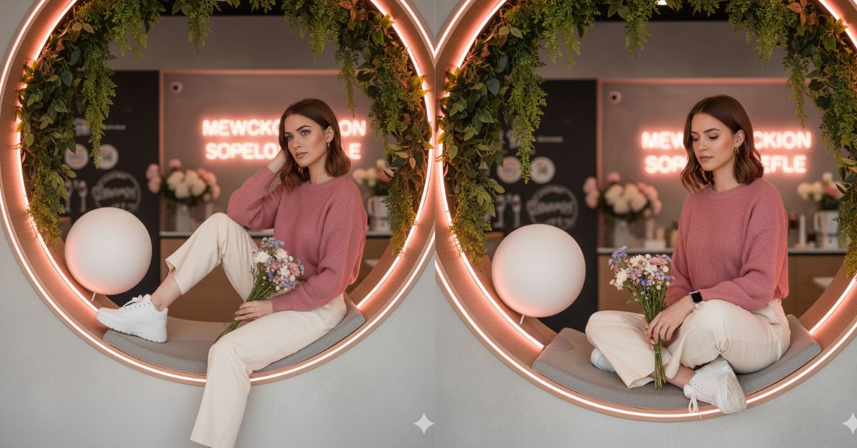 Neon Cafe Nook Lifestyle Portrait