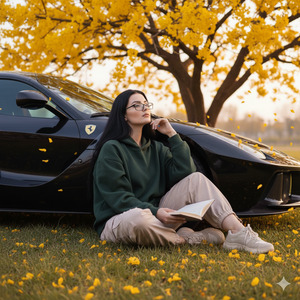 Notebook on Knees Thoughtful Pose